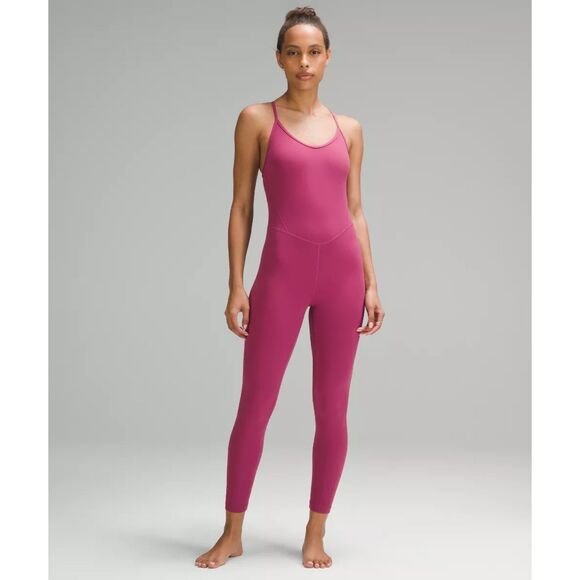 NWOT Lululemon Women's Align Cross Back 25" Bodysuit in Washed Mauve Size 2 - Picture 2 of 12